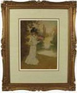 Robbe. French - . La Parc. 
Aquatint Printed In Colors On Wove Paper. 19x 14 1/4 Inches . Signed 
L/l: Manuelrobbe. In Good Condition by Manuel Robbe