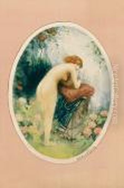 Female Nude In An Ornamental Garden - view 1