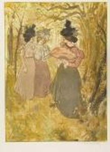Trois Femmes Dans Un Parc<</b> by Manuel Robbe