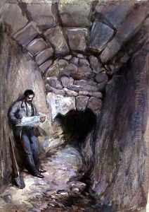 Rock Cut Conduit Under Robinsons Arch, Jerusalem, 1871 by William Simpson