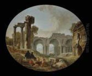 Washerwomen Among Roman Ruins
