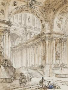 Compositions Architecturales Avec Ruines Et Portiques by Hubert Robert
