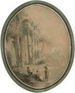 Figures Before A Ruined Temple by Hubert Robert