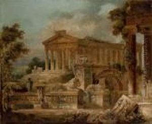 Caprice Architectural Avec Ruines Antiques by Hubert Robert