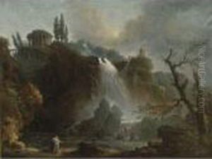 The Cascades At Tivoli by Hubert Robert