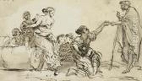 Man Giving Alms To The Poor - view 1