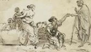 Man Giving Alms To The Poor by Hubert Robert
