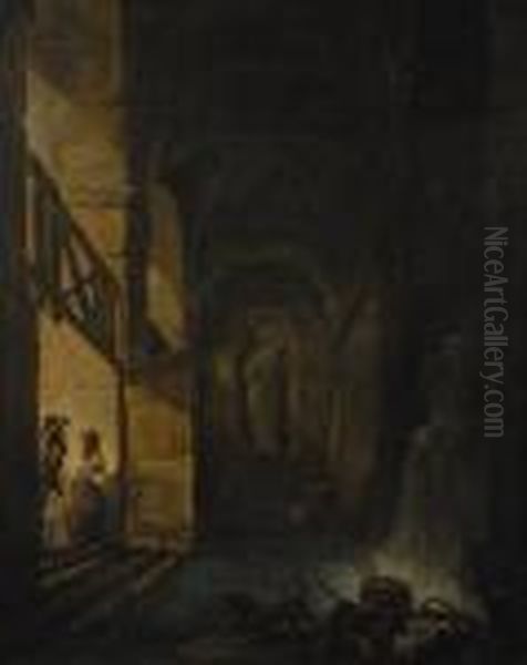 Family Approaching The Bath - view 1