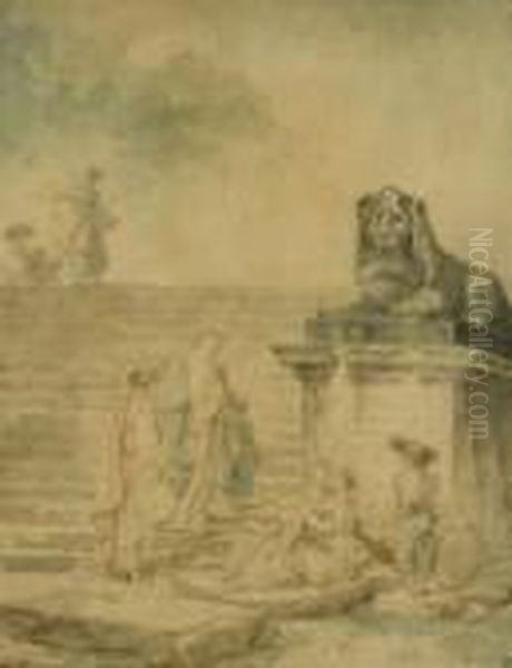 Personnages Dans Un Escalier - view 1