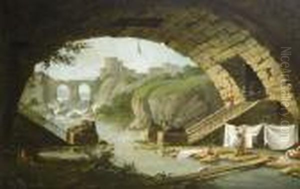Washerwomen Under An Arch - view 1