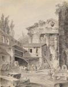 Anarchitectural Capriccio With A Temple And A Barn