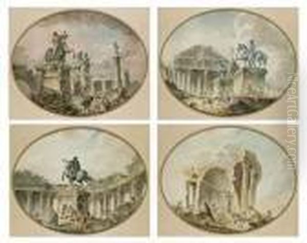 Four Capricci Of Roman Ruins - view 1
