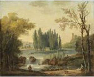 A View Of The Park At Ermenonville With The Tomb Of Jean-jacquesrousseau A View Of The Park At Ermenonville With The Tomb Of Jean-jacquesrousseau