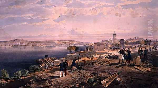 Sebastopol from the Rear of Fort Nicholas, plate from The Seat of War in the East, pub. by Paul and Dominic Colnaghi and Co., 1856 - view 1