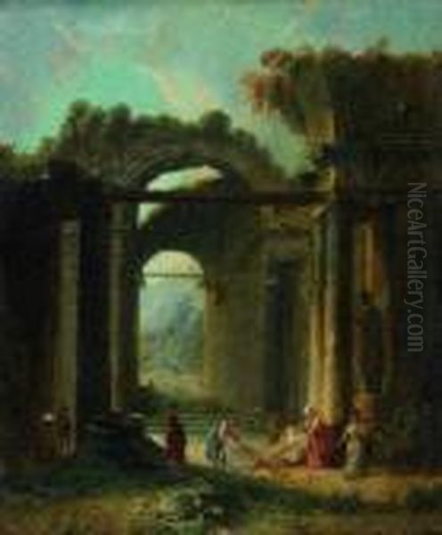 lavandieres Dans Des Ruines Antiques - view 1