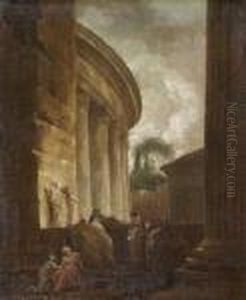 Caprice Architectural Inspire Du Tempietto Di San Pietro Inmontorio A Rome by Hubert Robert