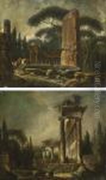 Caprice Representant Le Temple De Saturne Au Forum De Rome - view 1