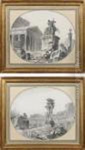 Ruines Romaines Animees De Personnages by Hubert Robert