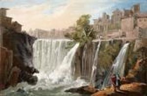 Le Cascate Dell'aniene A Tivoli by Hubert Robert