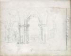 Esquisse De La Colonnade De La Villa Albani