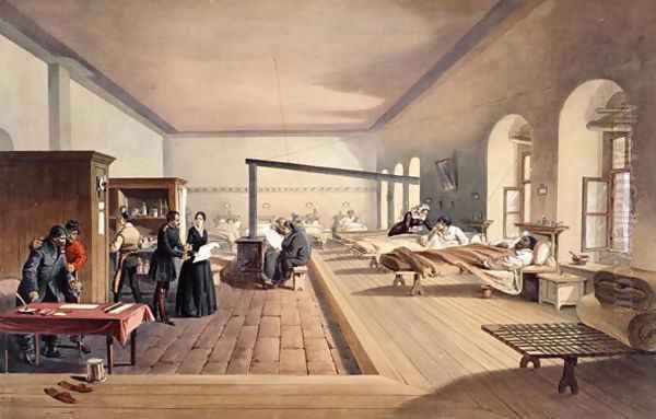 One of the Wards of the Hospital at Scutari, from The Seat of War in the East - Second Series published by Colnaghi and Co. 1856 - view 1