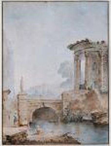Lavanderas Junto A Ruinas Clasicas - view 1