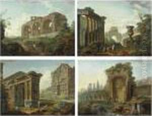Capriccio Architettonico Con La Basilica Di Costantino by Hubert Robert