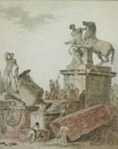 Capriccio Of Classical Sculptures With A Group Listening To An Orator Capriccio Of Classical Sculptures With A Group Listening To An Orator