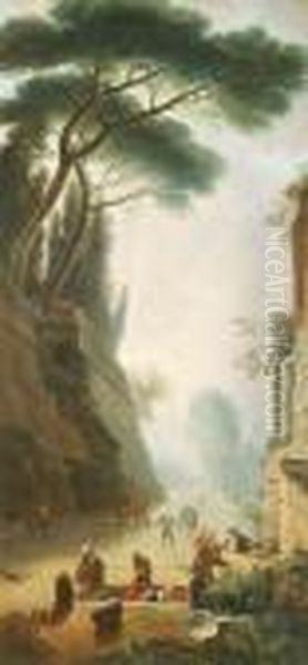 Animated Italian City With Numerous Figures. - view 1