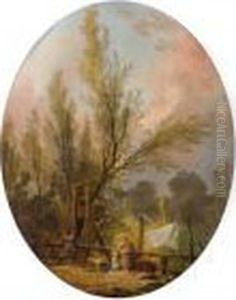 Lavandieres Pres D'un Puits, Dit Aussi "le Puits Rustique" by Hubert Robert