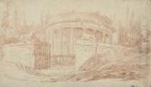 Ruine Eines Rundtempels. by Hubert Robert