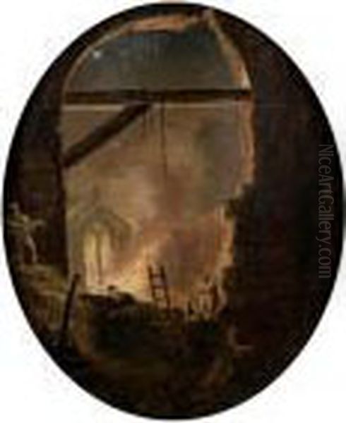 Scene D'incendie Nocturne - view 1