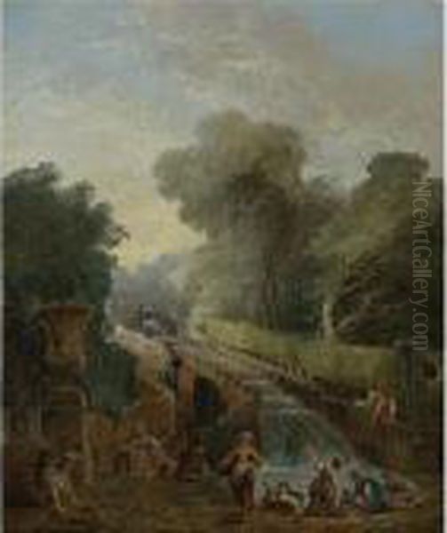 A View Of The Cascade At The
Villa D'este, Rome, With Women Washing Clothes At Its Base ( - view 1