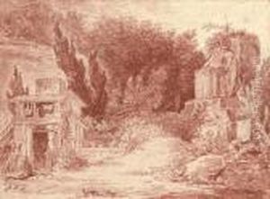 A Farm Among Classical Ruins by Hubert Robert