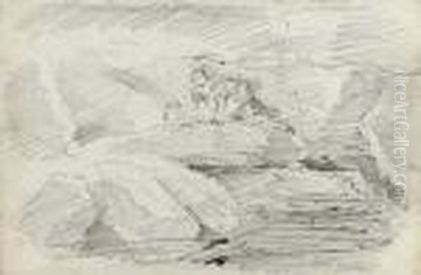 A Man In A Grotto With A Lantern - view 1