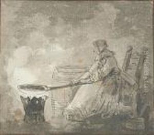 Woman Cooking Over A Fire