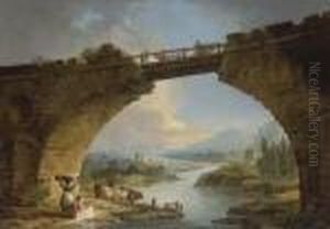 Lavandieres Sous Un Pont by Hubert Robert