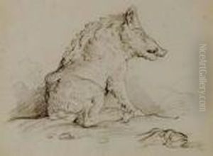 A Wild Boar by Hubert Robert