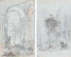 Le Christ Chassant Les Marchands Du Temple by Hubert Robert