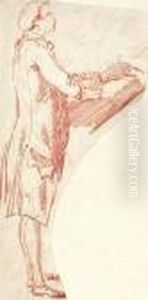 Homme Ecrivant De Profil