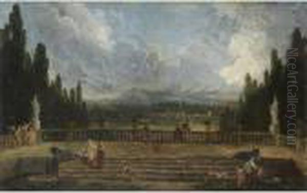 Elegant Figures On A Terrace - view 1