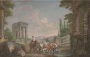 A Landscape With Classical Ruins by Hubert Robert