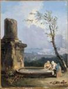 Lavandaie Alla Fontana by Hubert Robert