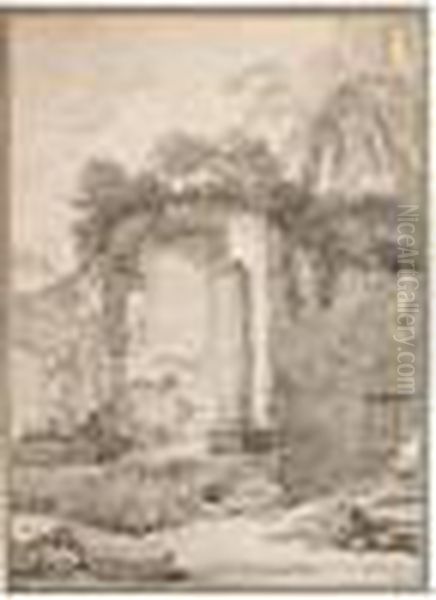 Soldats Endormis Dans Des Ruines Avec Un Palmier - view 1