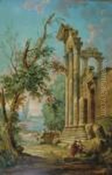 Figures Among Classical Ruins - view 1