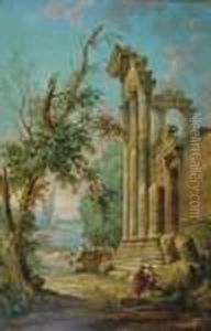 Figures Among Classical Ruins by Hubert Robert