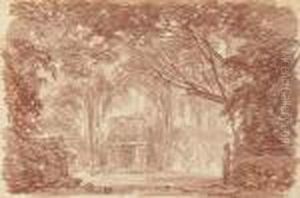 Vue Des Jardins De La Villa Borghese A Rome by Hubert Robert