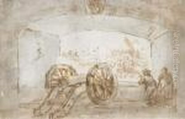 A Cannon Emplacement In The Castel Sant'angelo, Rome, Lookingtowards Saint Peter's - view 1