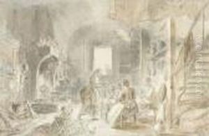 A Kitchen Interior by Hubert Robert