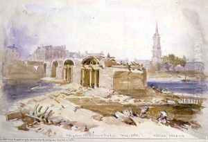 Taking Down Old Glasgow Bridge, 1850 by William Simpson